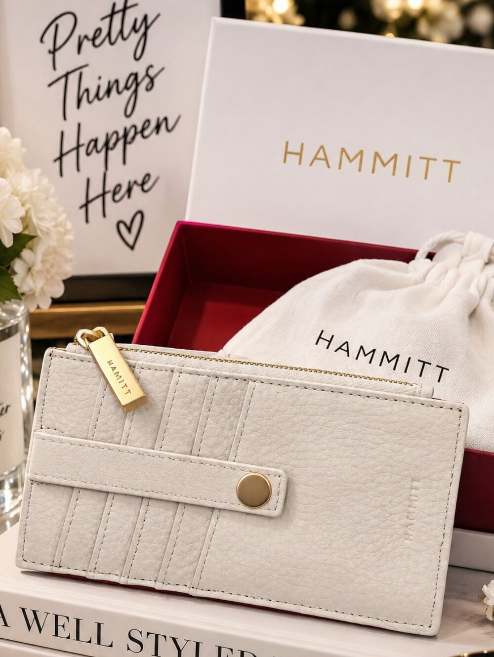 Hammitt 210 West Calla Lily White Wallet NWT Rare Sold Out Color